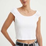 Levi's top din bumbac culoarea alb, A8784