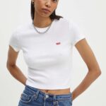 Levi's tricou femei, culoarea alb, cu turtleneck, A7419