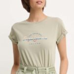 Pepe Jeans tricou din bumbac EVETTE femei, culoarea verde, PL505880
