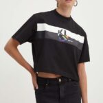 Karl Lagerfeld Jeans tricou din bumbac femei, culoarea negru, 245J1710