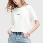 AllSaints tricou din bumbac TOUR BF femei, culoarea alb, W075JA