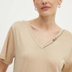 Karl Lagerfeld tricou femei, culoarea maro, 245W1709