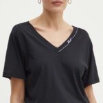 Karl Lagerfeld tricou femei, culoarea negru, 245W1709