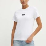 Karl Lagerfeld tricou din bumbac femei, culoarea alb, 245W1717