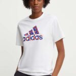 adidas tricou din bumbac femei, culoarea alb, IY3435