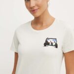 EA7 Emporio Armani tricou din bumbac femei, culoarea bej, TJZPZ.6DTT35