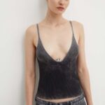 Diesel top din bumbac M-LAILA culoarea negru, A14842.0PHAV