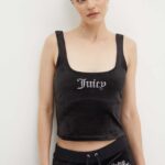 Juicy Couture blat de catifea BROMLEY TOP culoarea negru, JCWCT24301