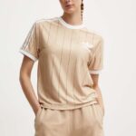 adidas Originals tricou femei, culoarea bej, IY7232