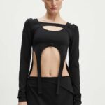 Heliot Emil longsleeve femei, culoarea negru, HE.W.13.051.BLK01