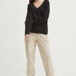 Medicine longsleeve din bumbac femei, culoarea negru
