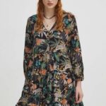 Mediine rochie culoareinegru, midi, evazati