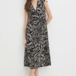 Mediine rochie culoareinegru, midi, evazati