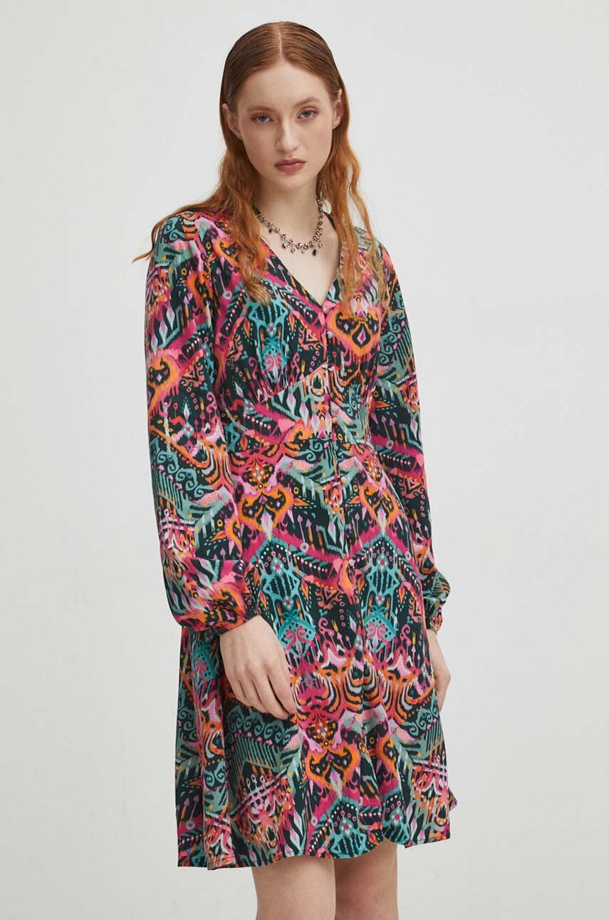 RS24-SUD506-MLE_F1 Mediine rochie ini, evazati - imagine 1