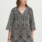 Mediine rochie in bumbac culoareinegru, ini, evazati
