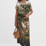 Mediine rochie midi, drept