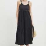 Mediine rochie culoareinegru, midi, evazati