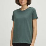 Medicine tricou din bumbac femei, culoarea verde