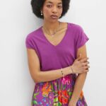 Medicine tricou din bumbac femei, culoarea violet