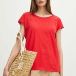 Medicine tricou din bumbac femei, culoarea rosu
