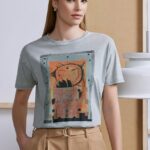 Medicine tricou din bumbac femei, culoarea turcoaz