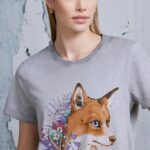 Medicine tricou din bumbac femei, culoarea gri