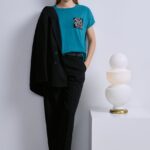 Medicine tricou din bumbac femei, culoarea verde