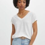 Medicine tricou de in femei, culoarea bej