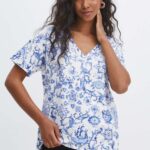 Medicine tricou din bumbac femei, culoarea alb