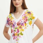 Medicine tricou din bumbac femei, culoarea alb