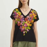 Medicine tricou din bumbac femei, culoarea negru
