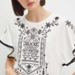 Medicine tricou din bumbac femei, culoarea bej