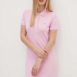 Lacoste rochie culoarea roz, ini, drept
