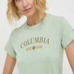 Columbia tricou Trek femei, culoarea verde 1992134