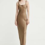 Samsoe Samsoe rochie culoarea portoctiu, maxi, drept