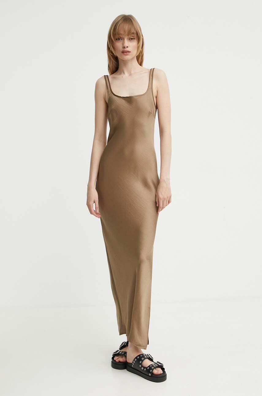 SS23-SUD1WI-98X_F1 Samsoe Samsoe rochie culoarea portoctiu, maxi, drept - imagine 1