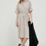 int rochie diin culoarea bej, ini, oversize