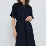 int rochie diin culoarea albastru main, ini, oversize