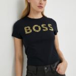 BOSS tricou din bumbac culoarea negru
