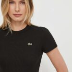 Lacoste tricou din bumbac culoarea negru