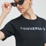 Converse tricou din bumbac culoarea negru