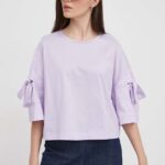 United Colors of Benetton tricou din bumbac culoarea violet