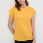 Marella tricou din bumbac femei, culoarea portocaliu 2413940000000