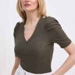 Morgan tricou DOSTU femei, culoarea verde, DOSTU