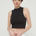 Tommy Jeans top femei, culoarea negru, DW0DW17985