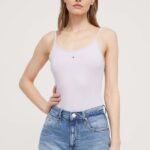 Tommy Jeans body femei, culoarea violet DW0DW17993