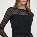 Karl Lagerfeld longsleeve femei, culoarea negru