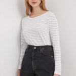 Pepe Jeans longsleeve din amestec de in culoarea alb