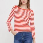 United Colors of Benetton longsleeve din bumbac culoarea rosu