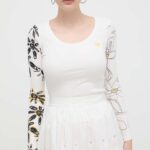 Desigual longsleeve femei, culoarea bej